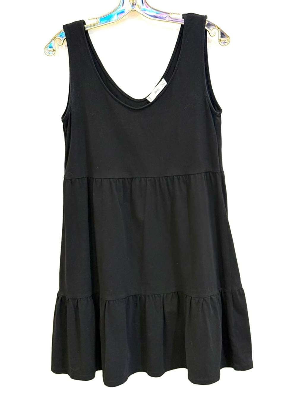Mango Black Sleeveless Tiered Dress
